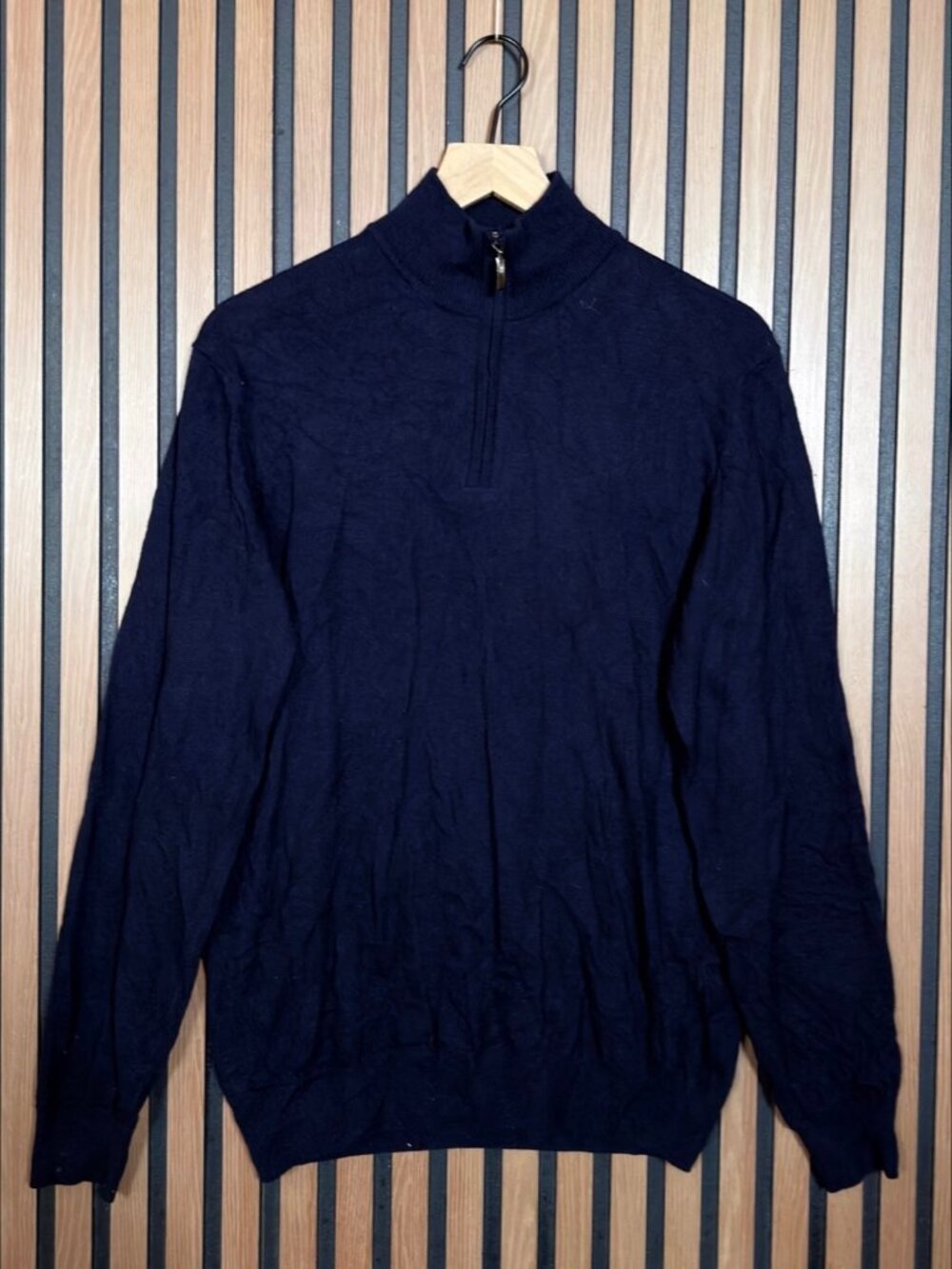 Emi Maglia Sweater Medium Mens Blue 1/4 Zip Wool Cashmere Blend Pullover